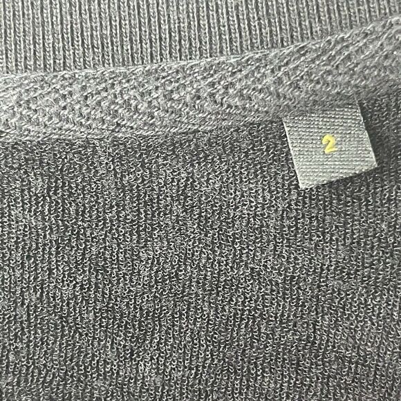 The Kooples Sport Sweatshirt Black White Striped Womens Size 2 Cropped Shirt Top - Picture 7 of 10